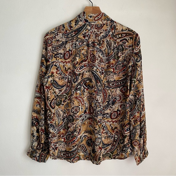 paisley button up silk shirt - Picture 4 of 5